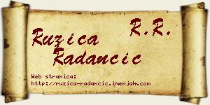 Ružica Radančić vizit kartica